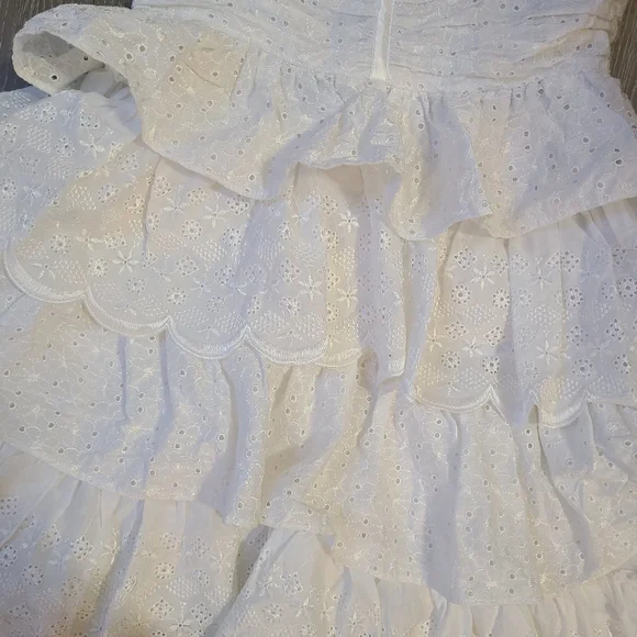 🆕️VINTAGE RARE Betsey Johnson White Ruffled Dress White EyeletNWT